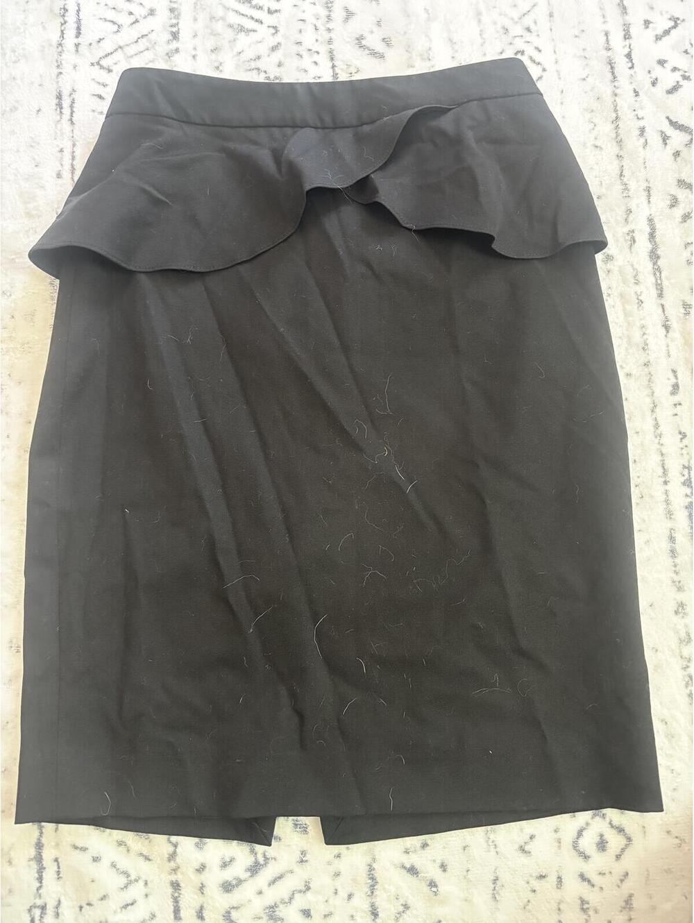Black Ruffle Pencil Skirt